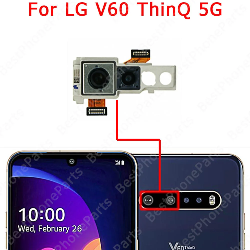 Selfie Big Backside Back View Facing Camera For LG V20 V30 V50 V60 Velvet 5G Rear Front Camera Module Replacement Flex Cable