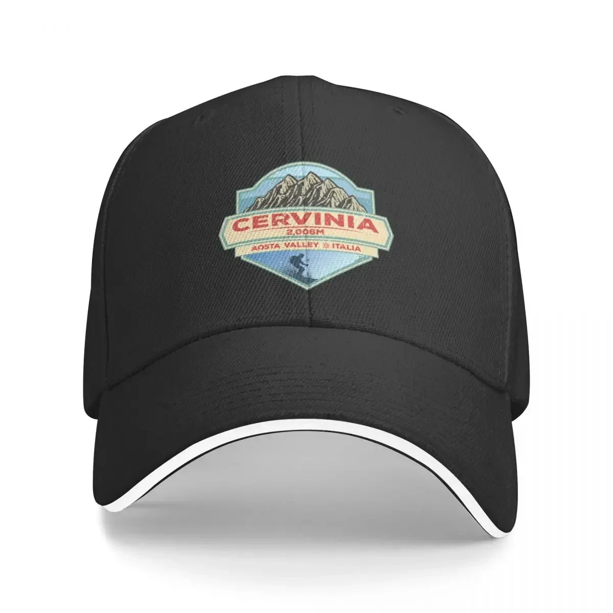 Cervinia Italy Italia Ski Skiing Sticker T-Shirt 03 Baseball Cap Rugby Thermal Visor hiking hat For Man Women's