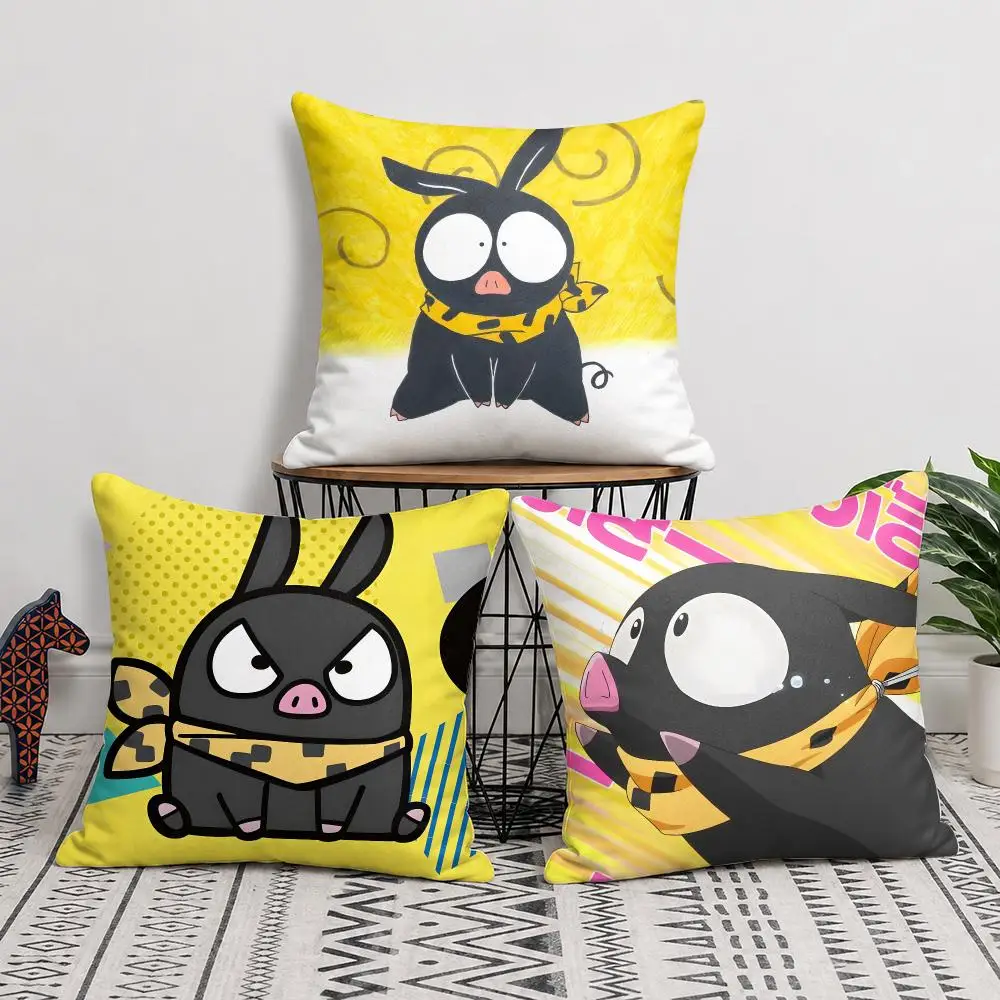 Japanese Anime R-Ranma 12 P Chan Cushion Cover Wrinkle-Resistant Short Plush Pillow Case Breathable Machine-Washable