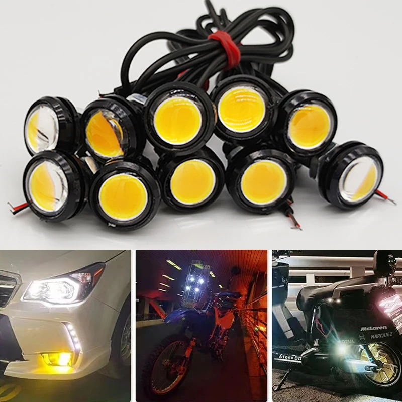 23/18 MM Car Eagle Eye DRL Led Daytime Running Light bulb Car Fog DRL LED 12V Backup Reversing Parking Signal Automobiles Lamps