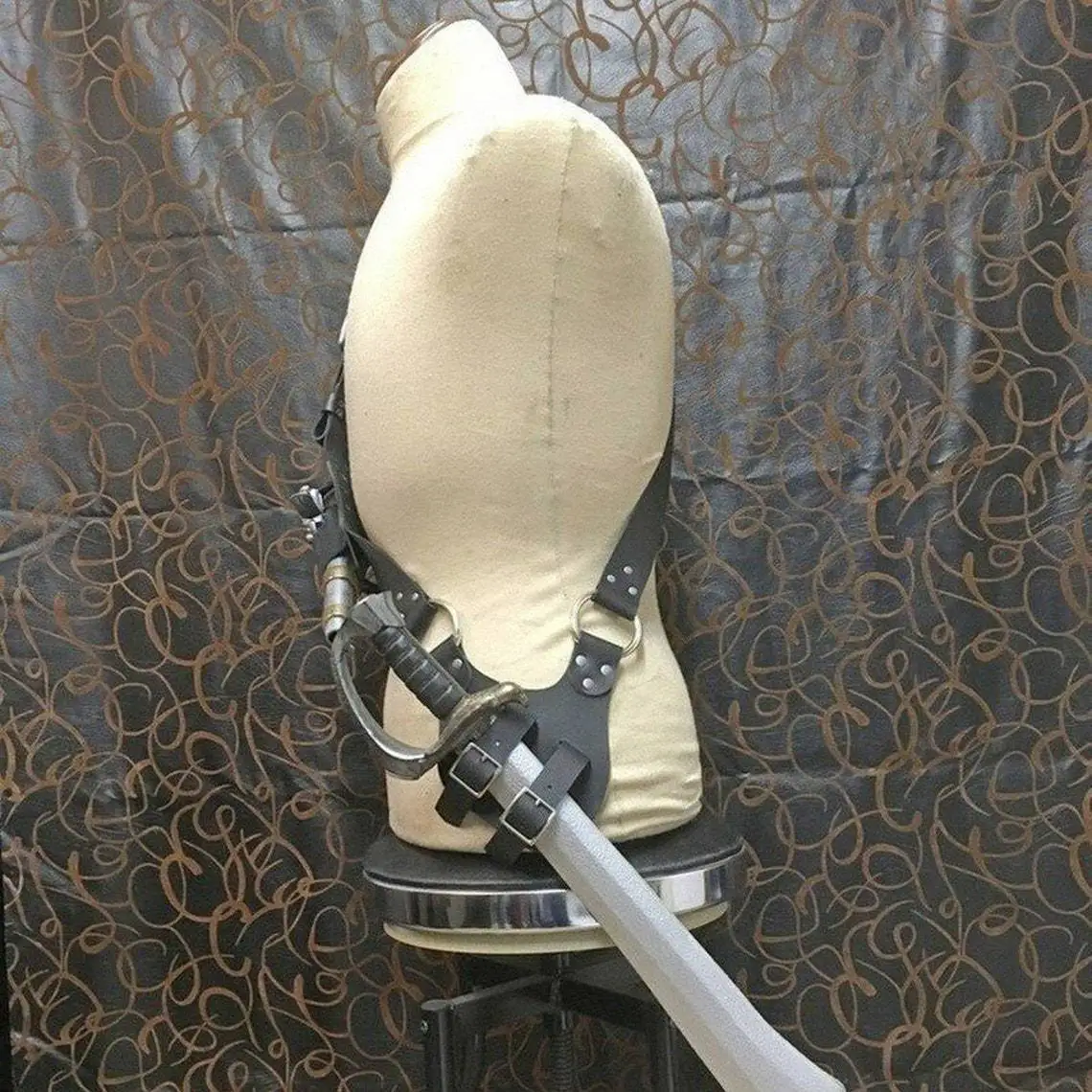 Larp Knight weapt COSPLAY Gear rapier Ring ผู้ถือดาบ Tali bahu ยุคกลางย้อนยุคปลอกสายเข็มขัดสแกนสำหรับผู้ชาย