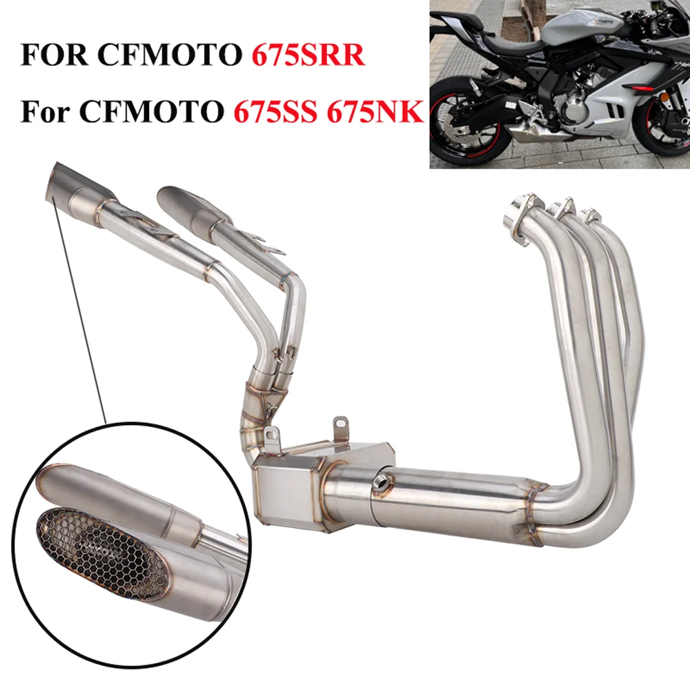 Per CFMOTO 675SR 675SRR 675SS 675NK Tutti gli Anni - Sistema di Scarico Completo per Moto, Terminale Slip-On e Tubo 675SR