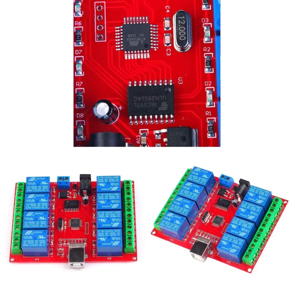 

12V 8 Channel USB Controller Switches Relays Module for Electrical Control Industri