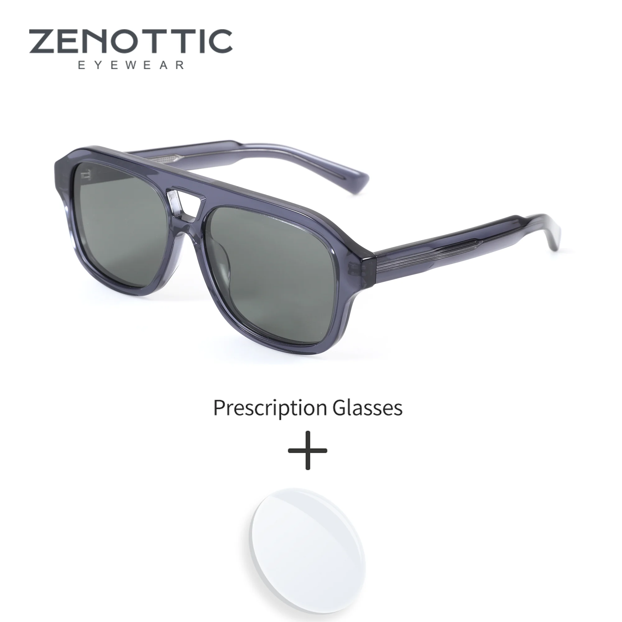 

ZENOTTIC L Size Fashion Aviator Prescription Sunglasses for Men Myopia Lenses UV400 Polarized Optical Sun Glasses