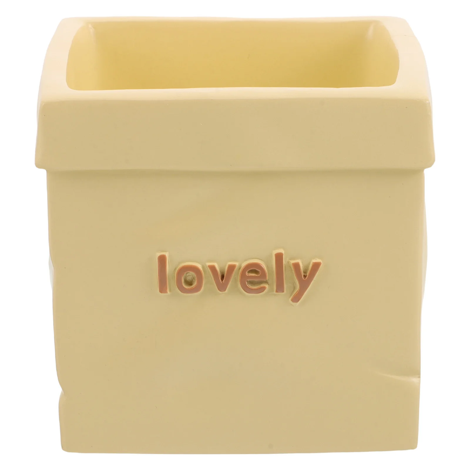 

Resin Pencil Cup Rectangular Minimalist Pen Holder Desk Organizer Storage Box Office Stationery Storage Desktop