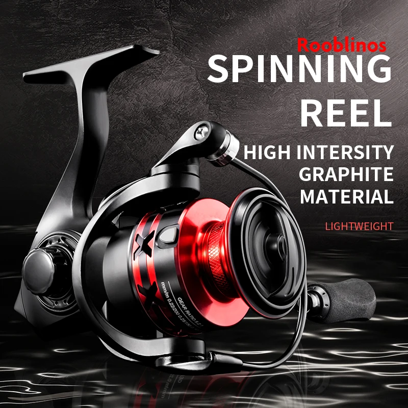 Rooblinos HT 5.2:1 7+1BB Spinning Reels Metal Spool carretilhas de pesca Reel for Fishing Accessories Peche