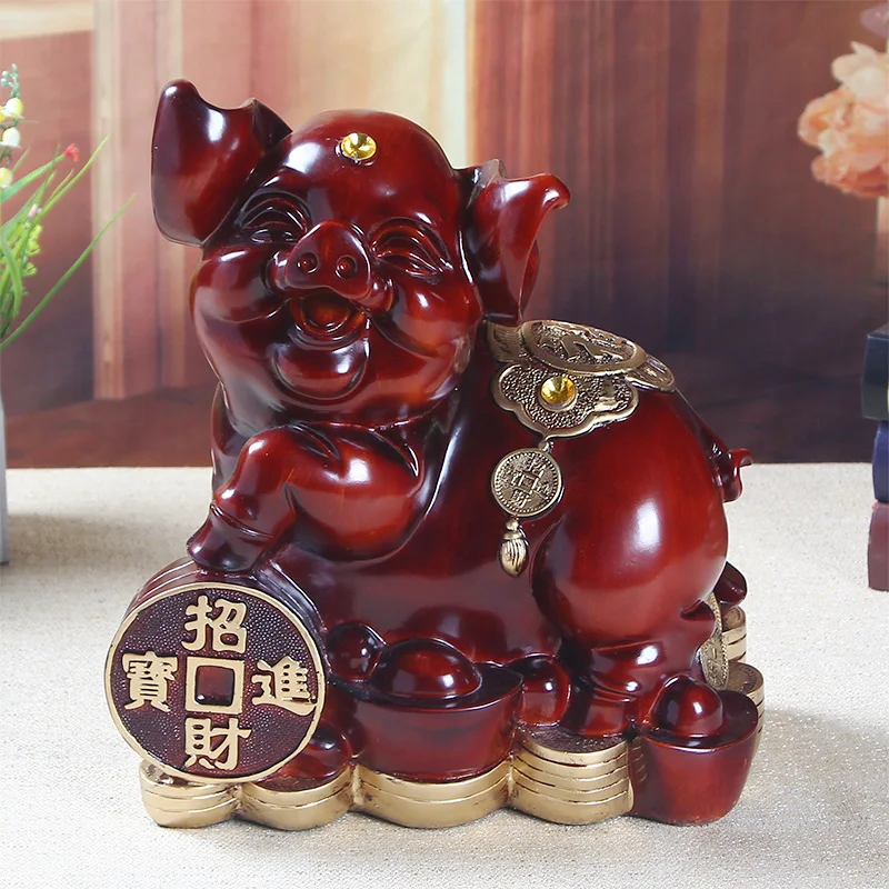 Maison bureau entreprise boutique prospère affaires argent dessin GOOK chance zodiaque Fortune cochon mascotte FENG SHUI art Statue