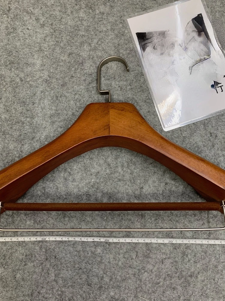 Wide-Shoulder Beech Suit Hanger Suit High-End Clothes Hanger Thick Solid Wood Clothes Hanger