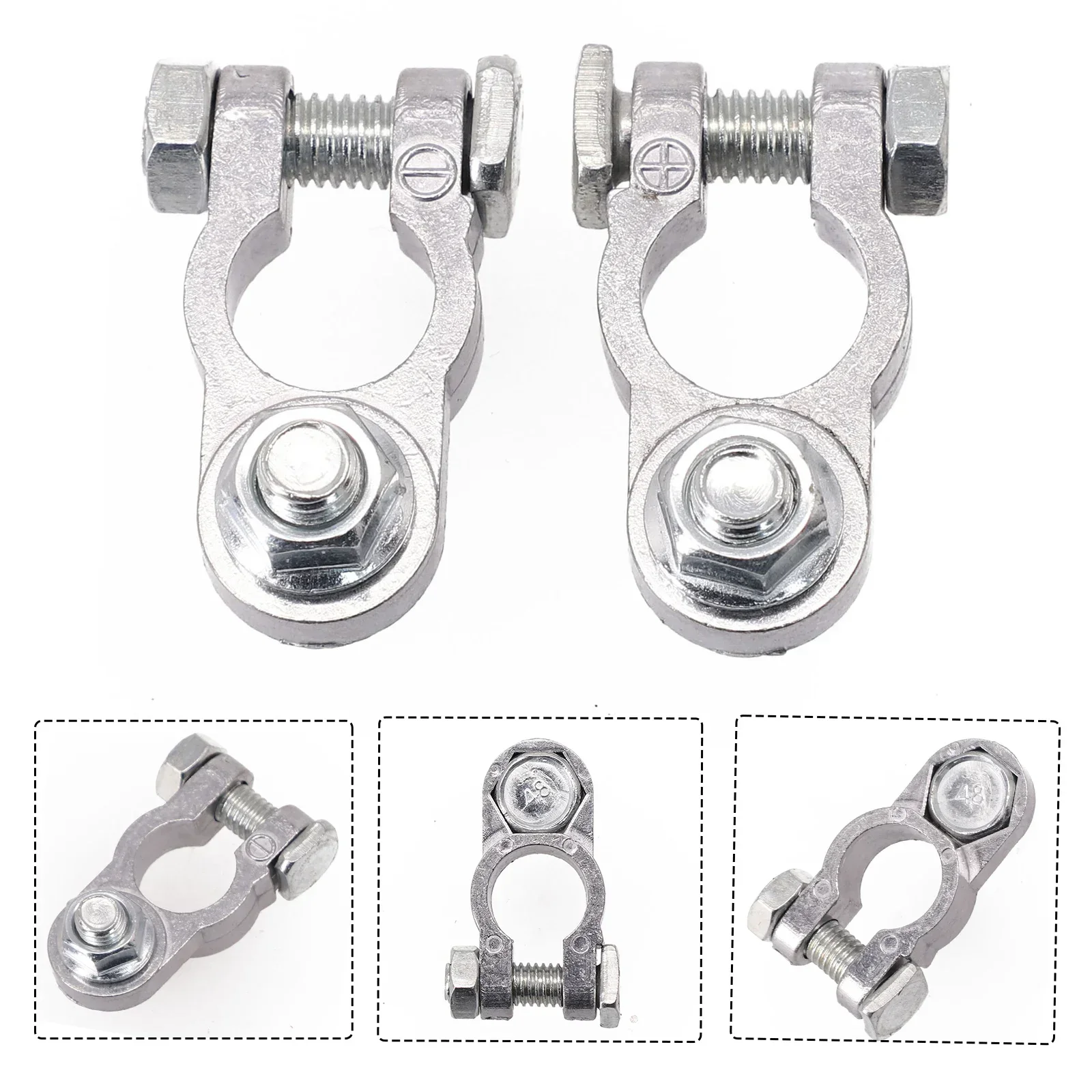 Set Battery Terminal Clamp Zinc Alloy Positive&Negative Connector 2Pcs 1pair Kit Pole Clip Practical Useful Latest