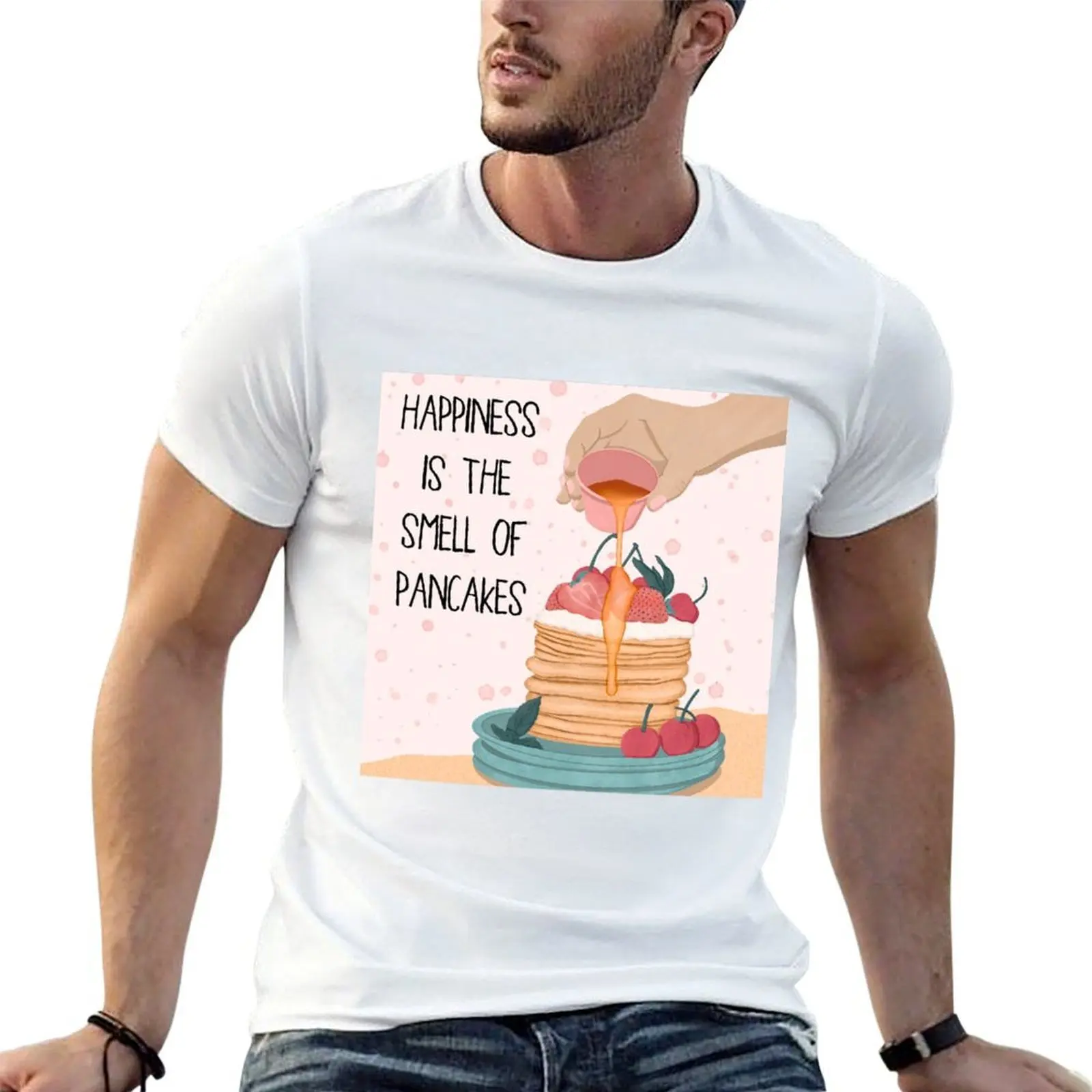Happiness is the Smell of Pancakes T-Shirt customs design your own vintage anime shirt mens t shirts pack