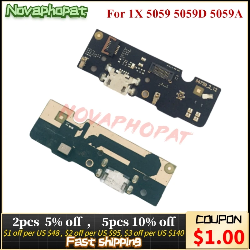 

Novaphopat For Alcatel 1X 5059 5059D 5059A USB Dock Charging Port Charger Plug Board Flex Cable With Microphone MIC