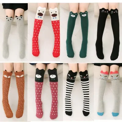 Girl Socks  Knee Socks Kids Dance Legwarmers Cute Bear Animal Cartoon 3 -12 Years Old Cotton Long Tube Princess