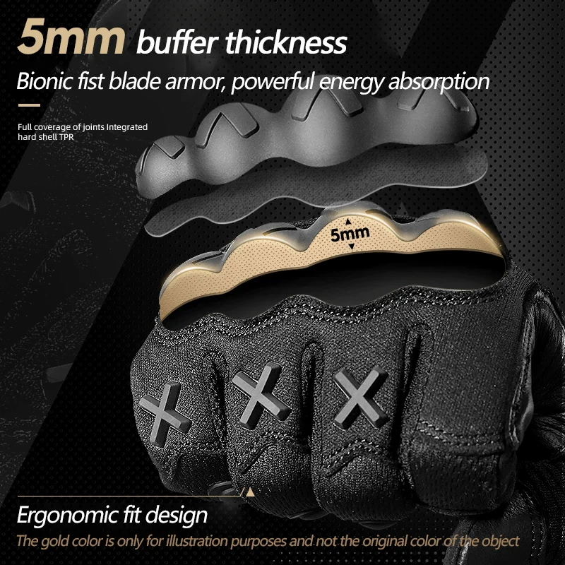 Tactical gloves, men's outdoor summer motorcycle riding gloves, full finger hard shell shooting, breathable and comfortable