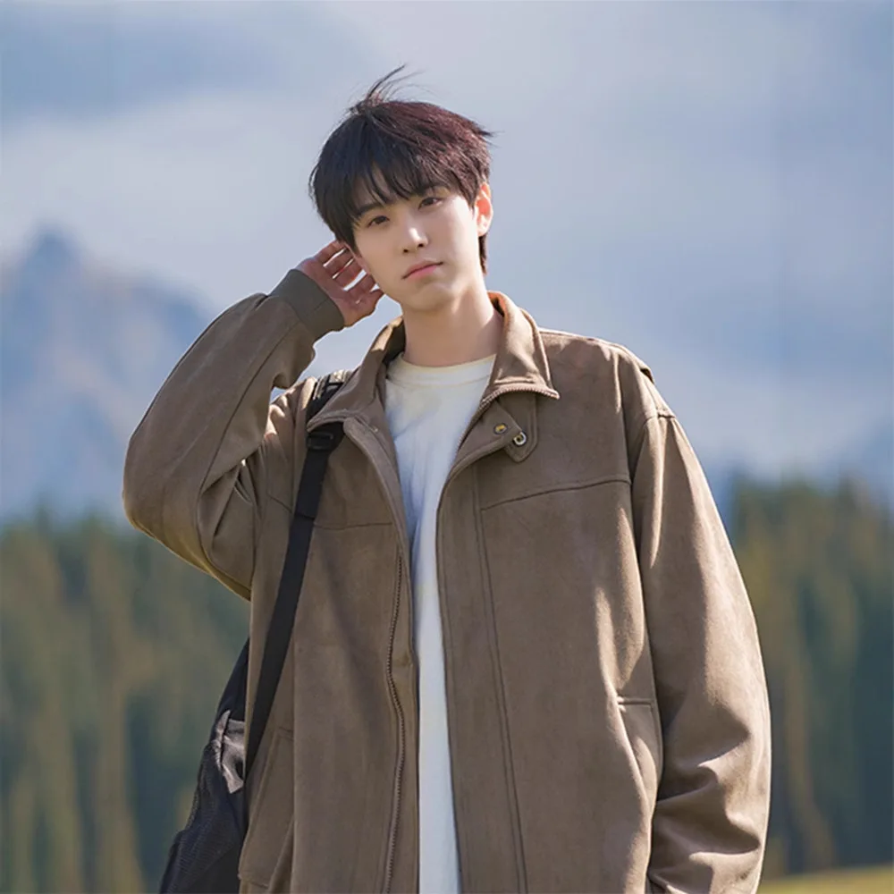 

Замшевая рабочая куртка в американском стиле ретро, мужская осенне-зимняя модная брендовая свободная и красивая повседневная и универсальная хлопковая куртка