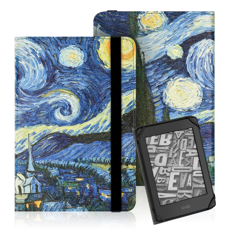 Print PU Leather Stand Case for Pocketbook 614 624 626 622 623 Touch Lux 4 627 HD3 632 Basic2 616 EReader HandStrap Cover