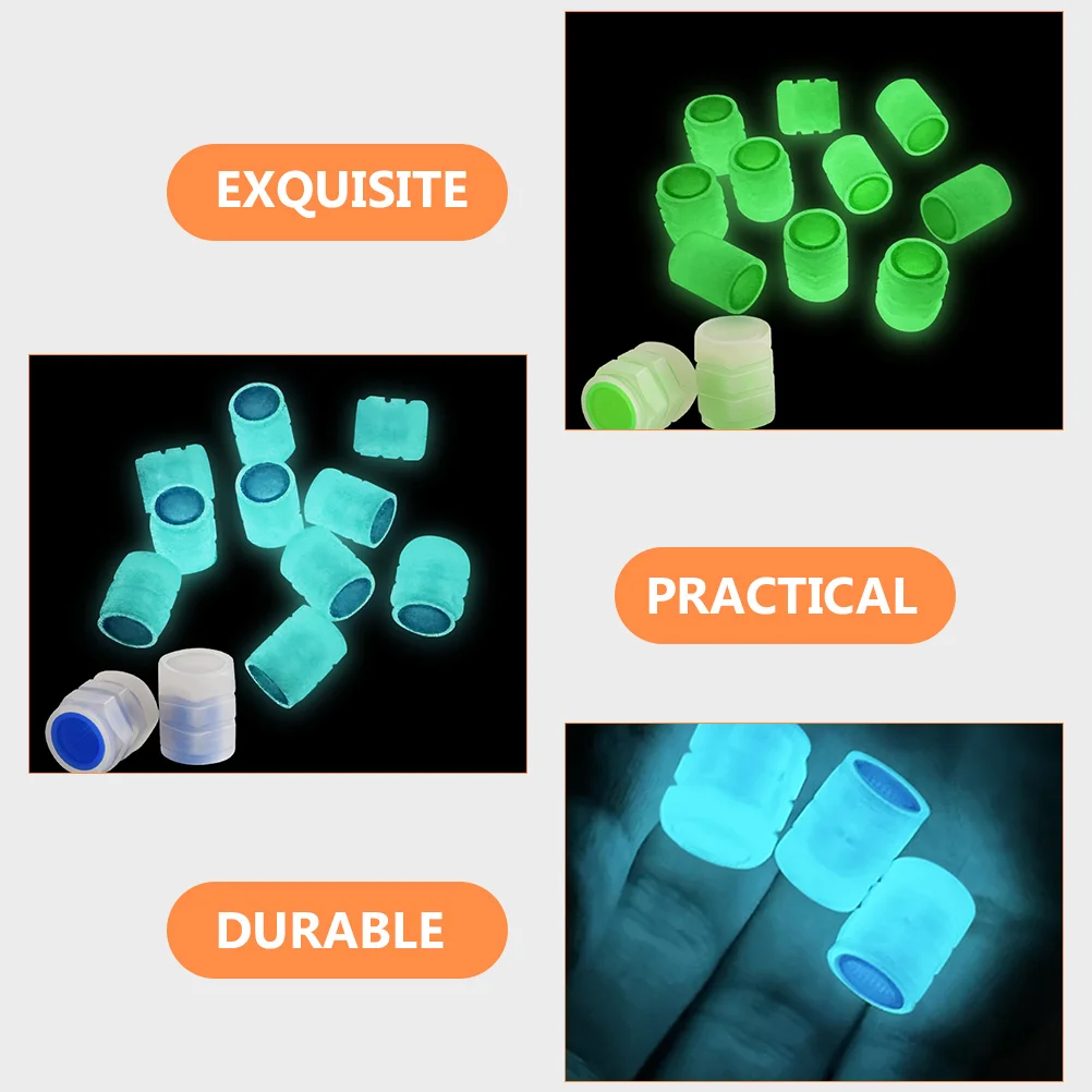 

Tire Valve Cap Luminous Gas Nozzle Bonnet Bike Valves Caps Glow-in-the-dark Car