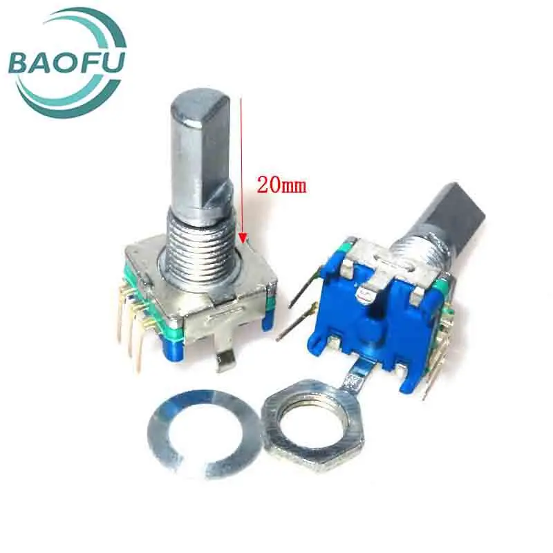 EC11 rotary encoder 15mm 20mm Meihuabing half axis audio digital potentiometer with switch 5pin