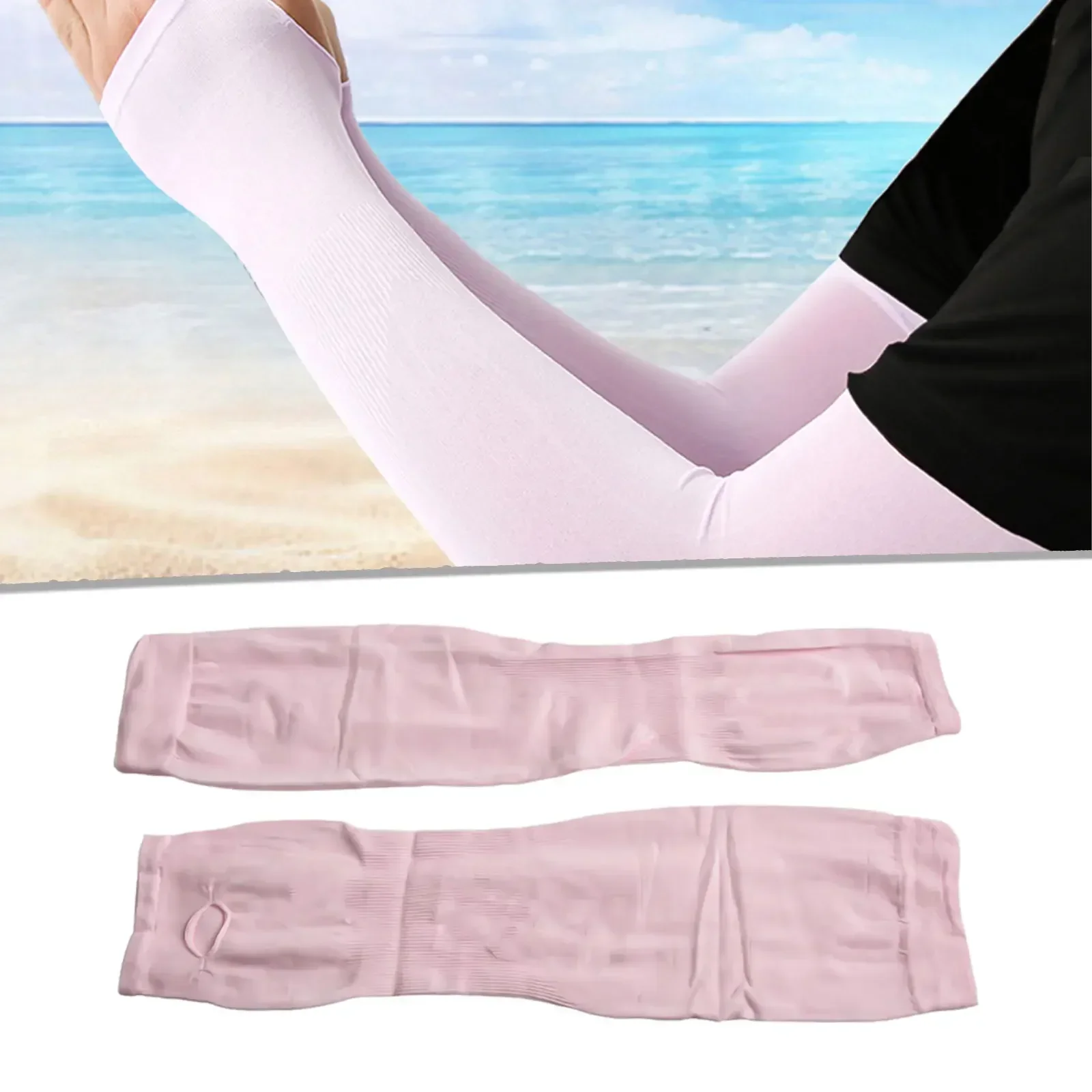 For Cycling Arm Sleeves Protective Arm Cover Sun Protection Universal 1 Pair Breathable Highly Elastic Ice Sleeve