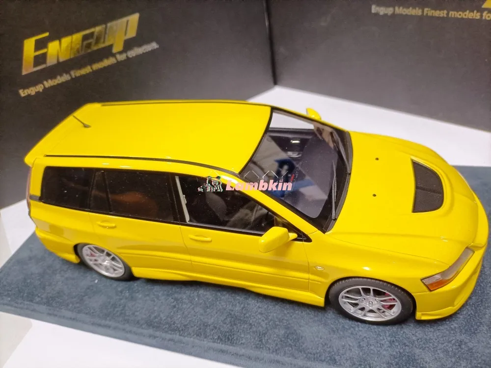 Motor Conversão Wagon Modelo para Mitsubishi Lancer Evo9, Corpo Largo Amarelo, Escala 1/18