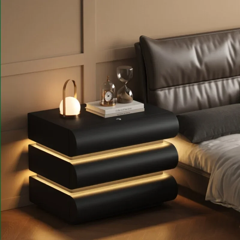 

Luxury Wall Mounted Nightstand Elegant Wooden Bedside Table Modern Bedroom Furniture Space Saving Minimalist Home Decor