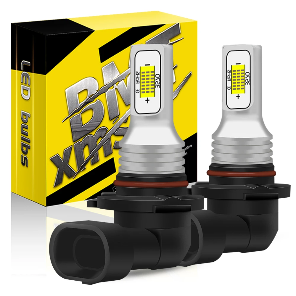 BMTxms 2PCS Canbus H11 H8 H7 LED Fog Light Bulbs H16 H27 880 881 9005 HB3 9006 HB4 H10 LED CSP DRL Car Driving Lamp White Yellow