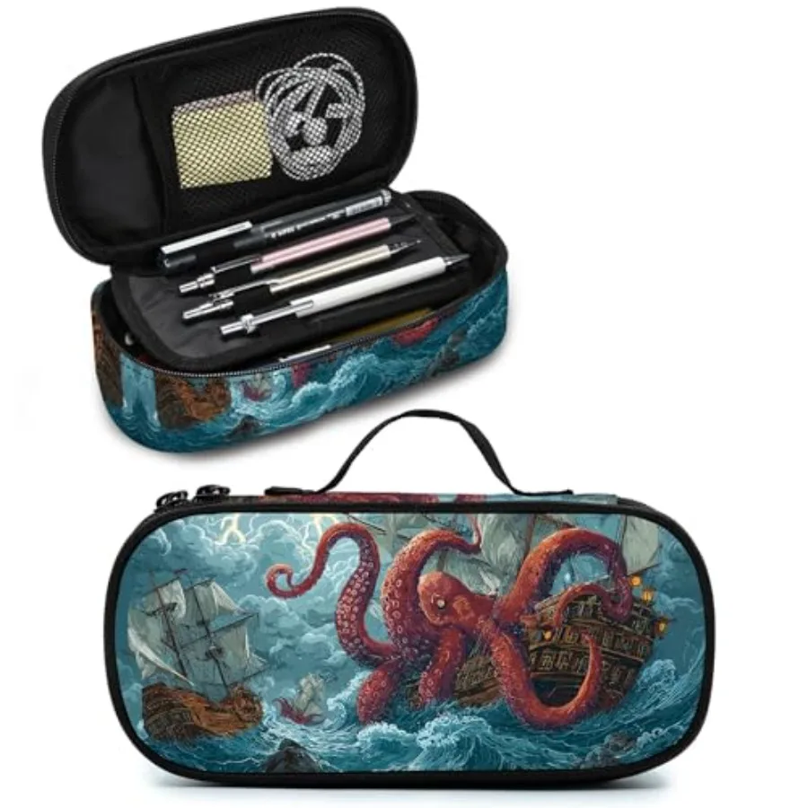 

Pencil Case Zippered Pencil Box Multi Compartment Pen Pouch Holder for Boys Girls School Office