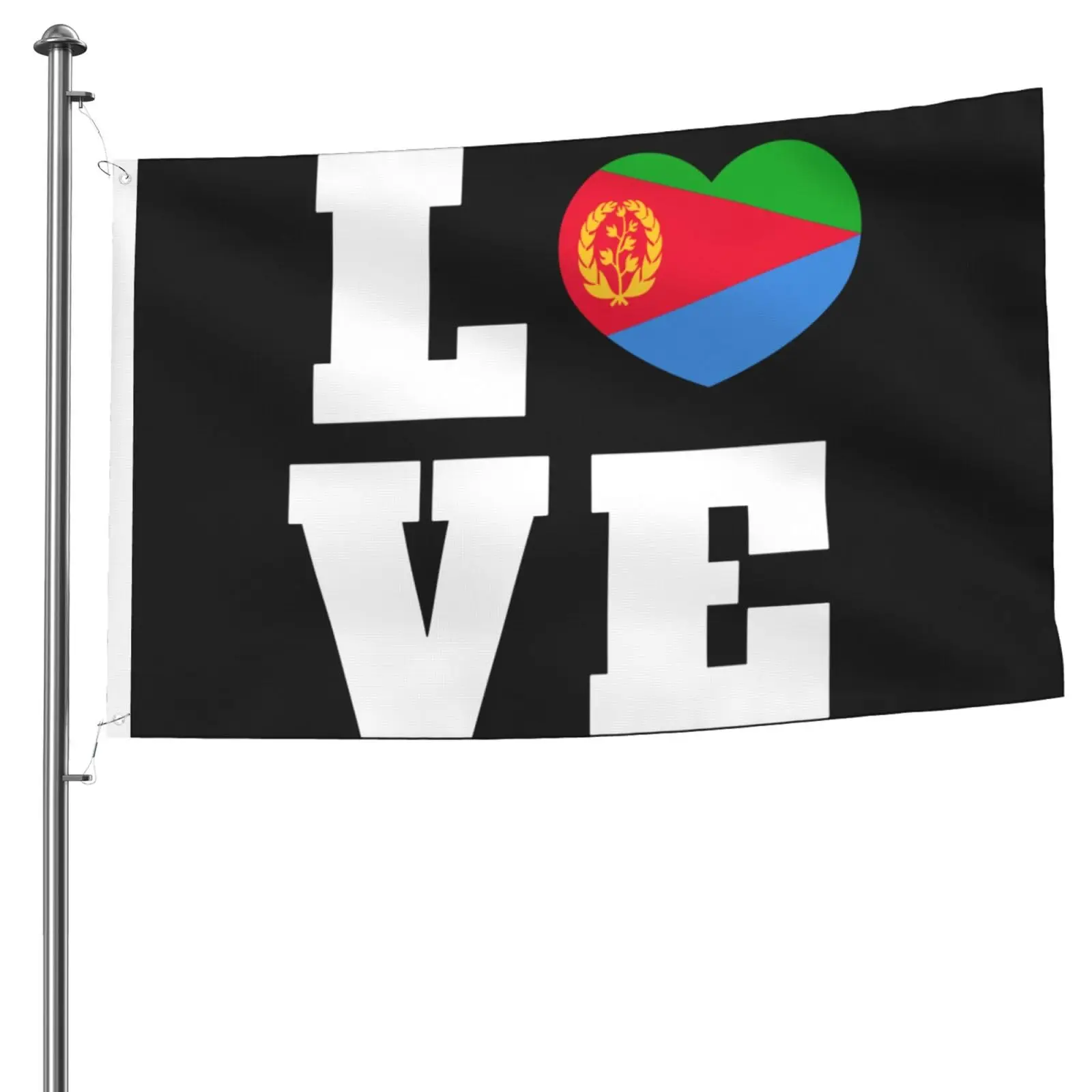 Directly Delivery 100% Polyester Love Heart Eritrea Flag