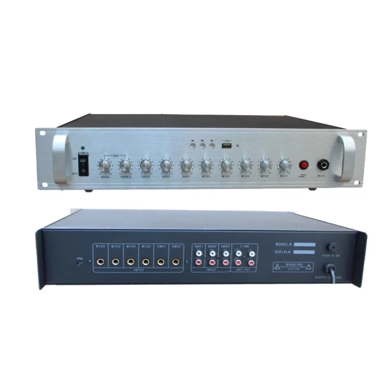 Public Address Preamplifier Usb Independently Adjustable Line Volume Signal Amplifier