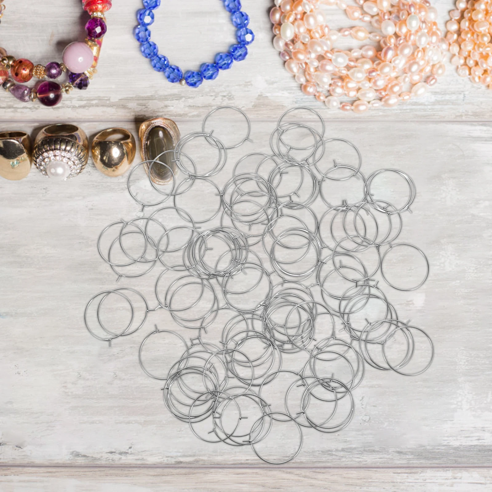 

100pcs 316 Stainless Steel Earring Accessories 0 7x20mm Word Hook Beading Hoop DIY Components Ear Findings Post