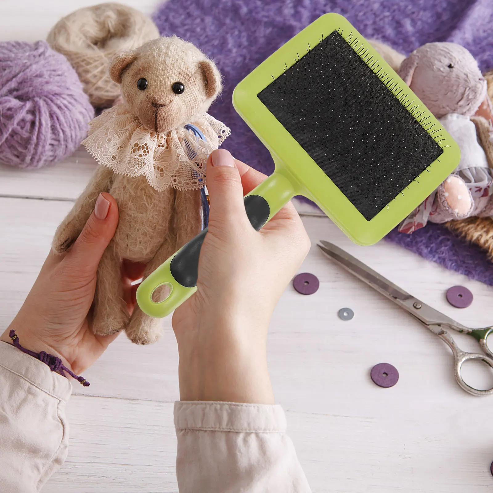 

2pcs Wool Carders Brush Needle Tools Portable Felting Carder Hand Carder For Diy Craft Felting Supplies Handcraft Sewing Tool