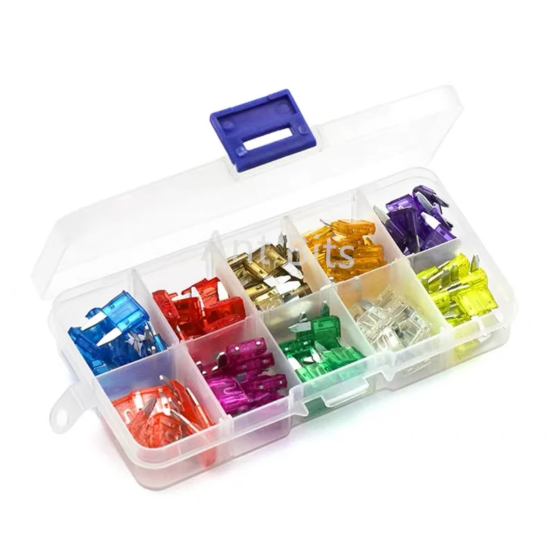 small Medium Mini Micro2 Size Blade Type Car Fuse Assortment 5/7.5/10/15/20/25/30/35A Fuse Set Auto Car Truck with Box Clip