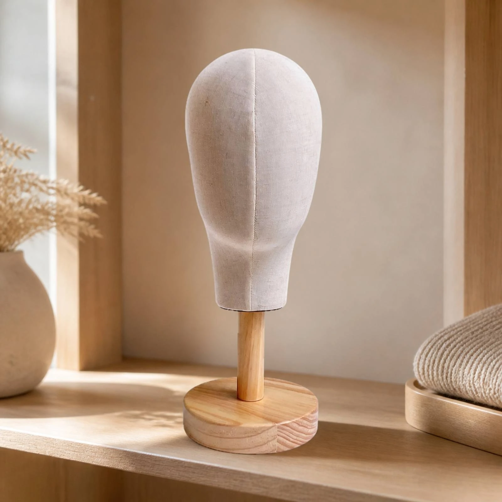 Hat Display Mannequin Head Freestanding Mannequin Head with Wooden Base Detachable Hat Display Stable Tabletop for Photographers