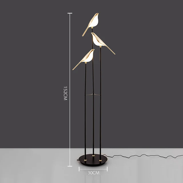 Nordic Bird LED Floor Lamps Modern Simple Luxury Nordic Europe Standing Contemporary Led Round Shelf Corner Floor Lamp