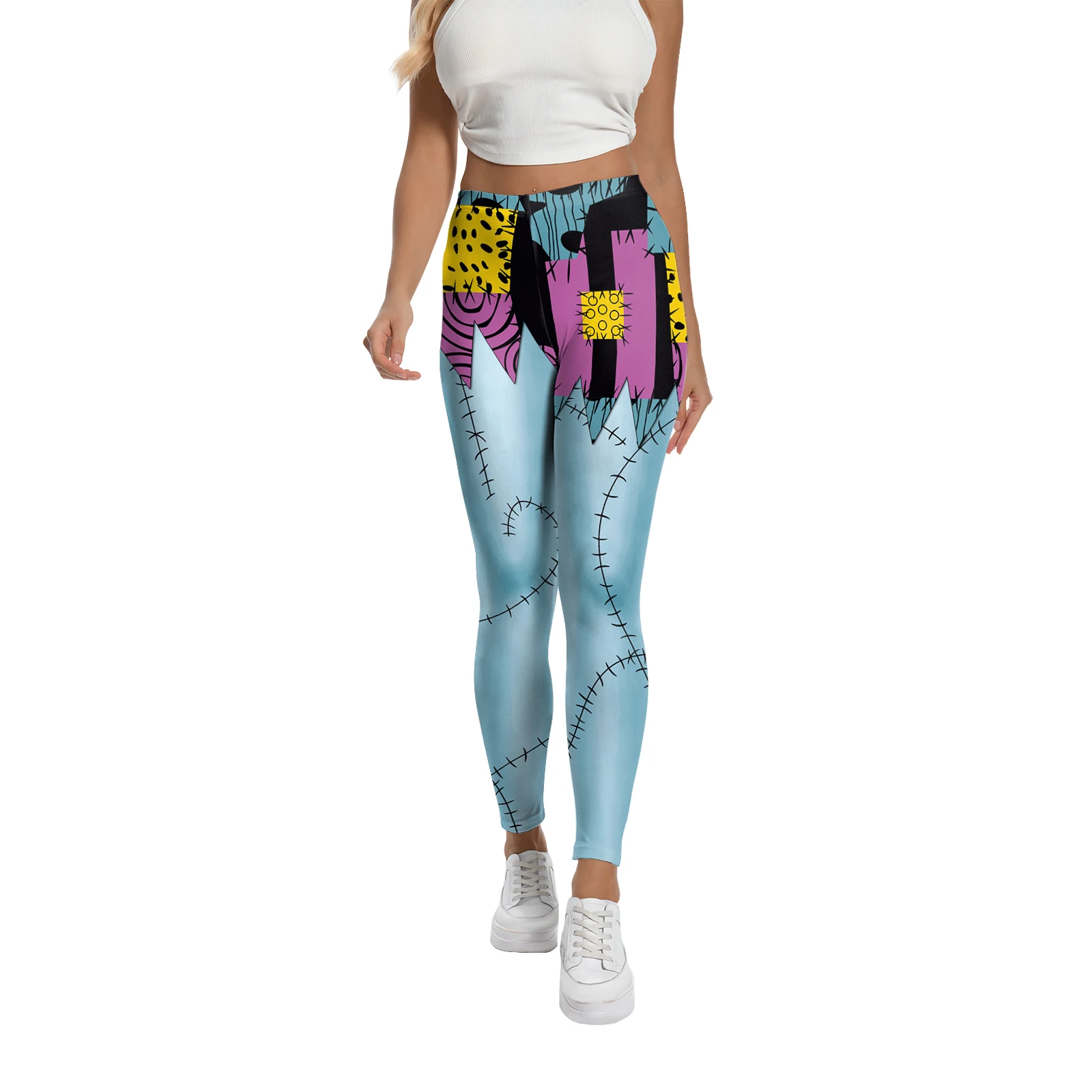 

Halloween Women Sexy Girl Sally Leggings Fitness Tights Trousers Cosplay Party Costumes Horro Zombie Carnival Bottom Female