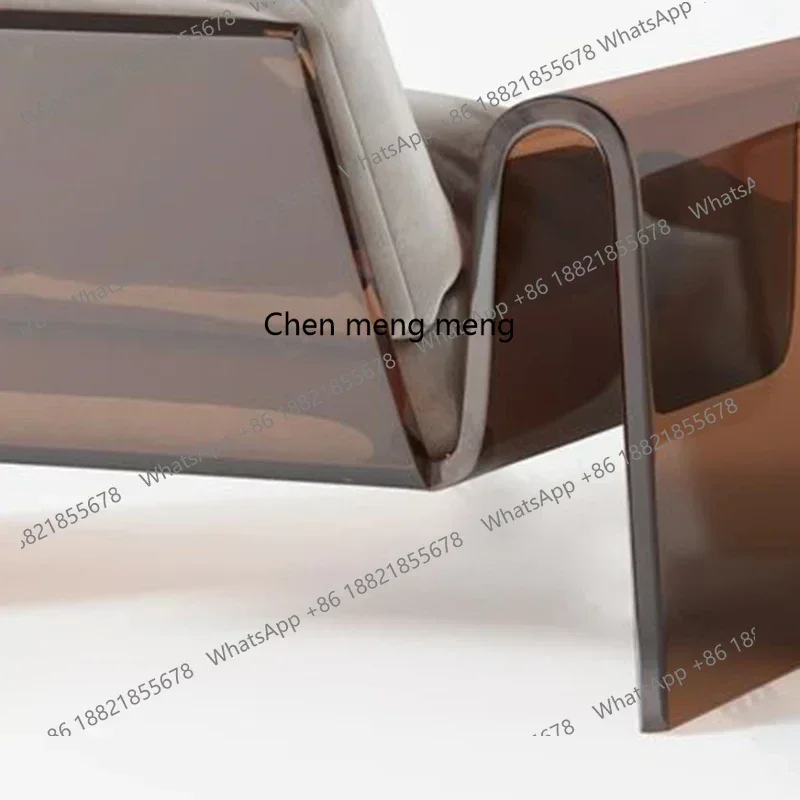 Nordic Brown Acrylic Leisure Sofa Modern Light Luxury Sample Transparent Material Single-Seat Sofa Chair
