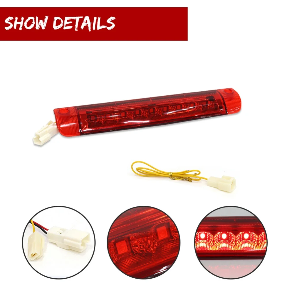 1PC For Toyota RAV4 Highlander Sequoia Corolla S Red LED Car Rear Center High Mount Third 3rd Brake Light Stop Light Assembly - Image 3