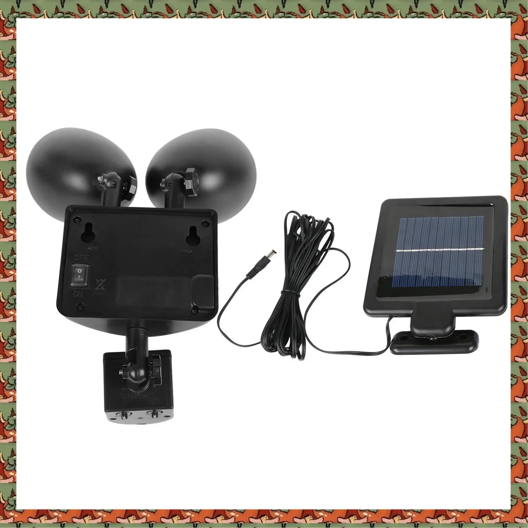 

ABLQ 2X22 Светодиодный двойной детектор безопасности Солнечный точечный светильник Датчик движения Открытый прожектор