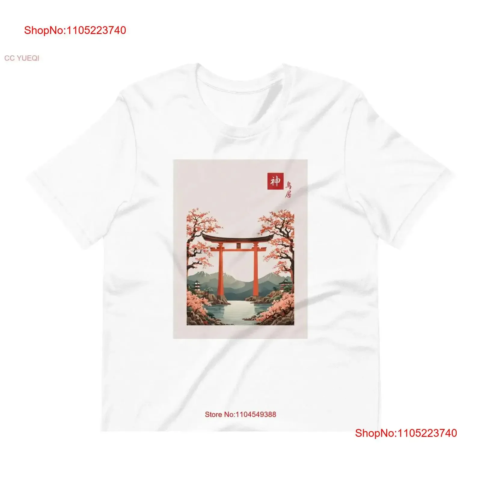 Camiseta japonesa Torii Gate Cherry Blossom Garden, moda de primavera con flores de Sakura, diseño tradicional para amantes de la naturaleza