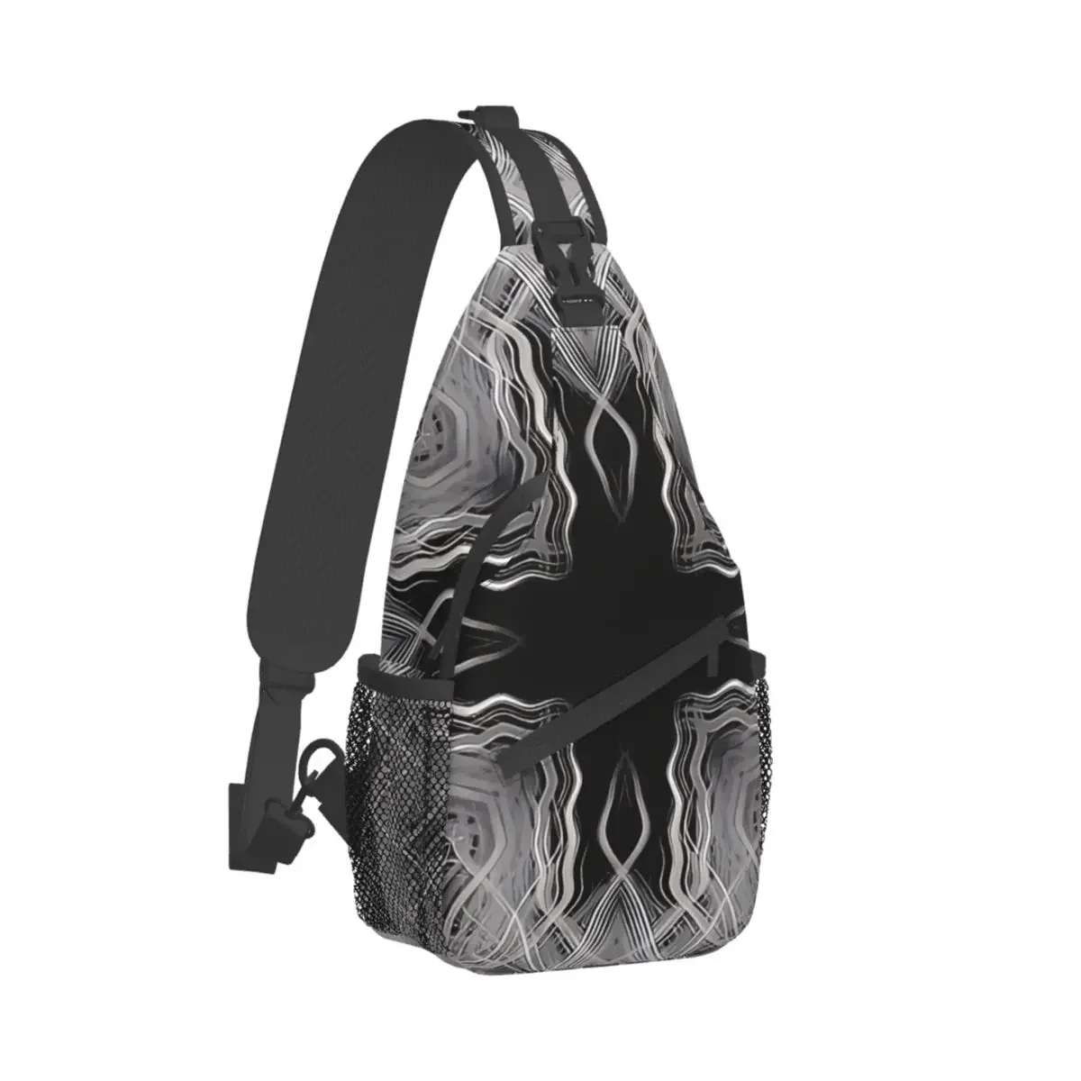 

Cross Crucifixion Crossbody Bag Sports Grey Kaleidoscope Pattern Chest Bag Unisex Women Man Fashion Shoulder Backpacks Travel