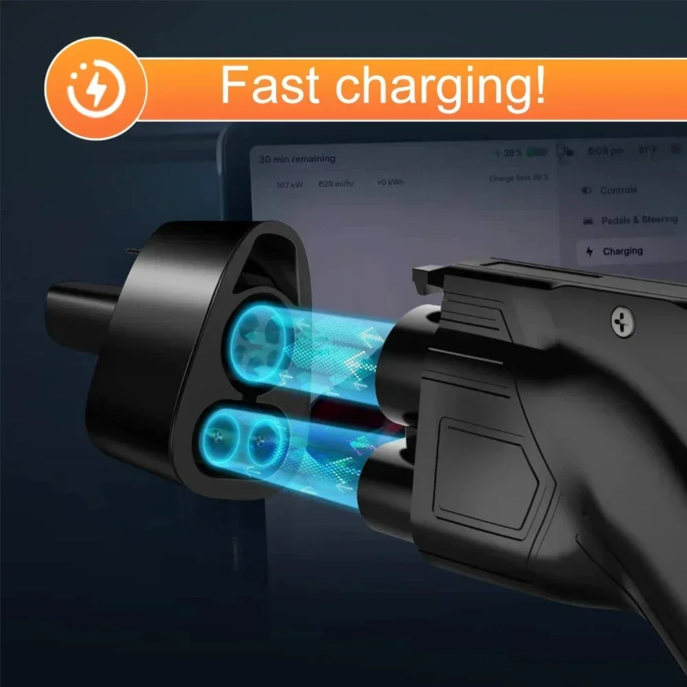 테슬라 모델 3/X/Y/S EV 충전기 DC 어댑터 CCS1 테슬라 250KW 전기차 변환기 충전소 변환기 썸네일 4