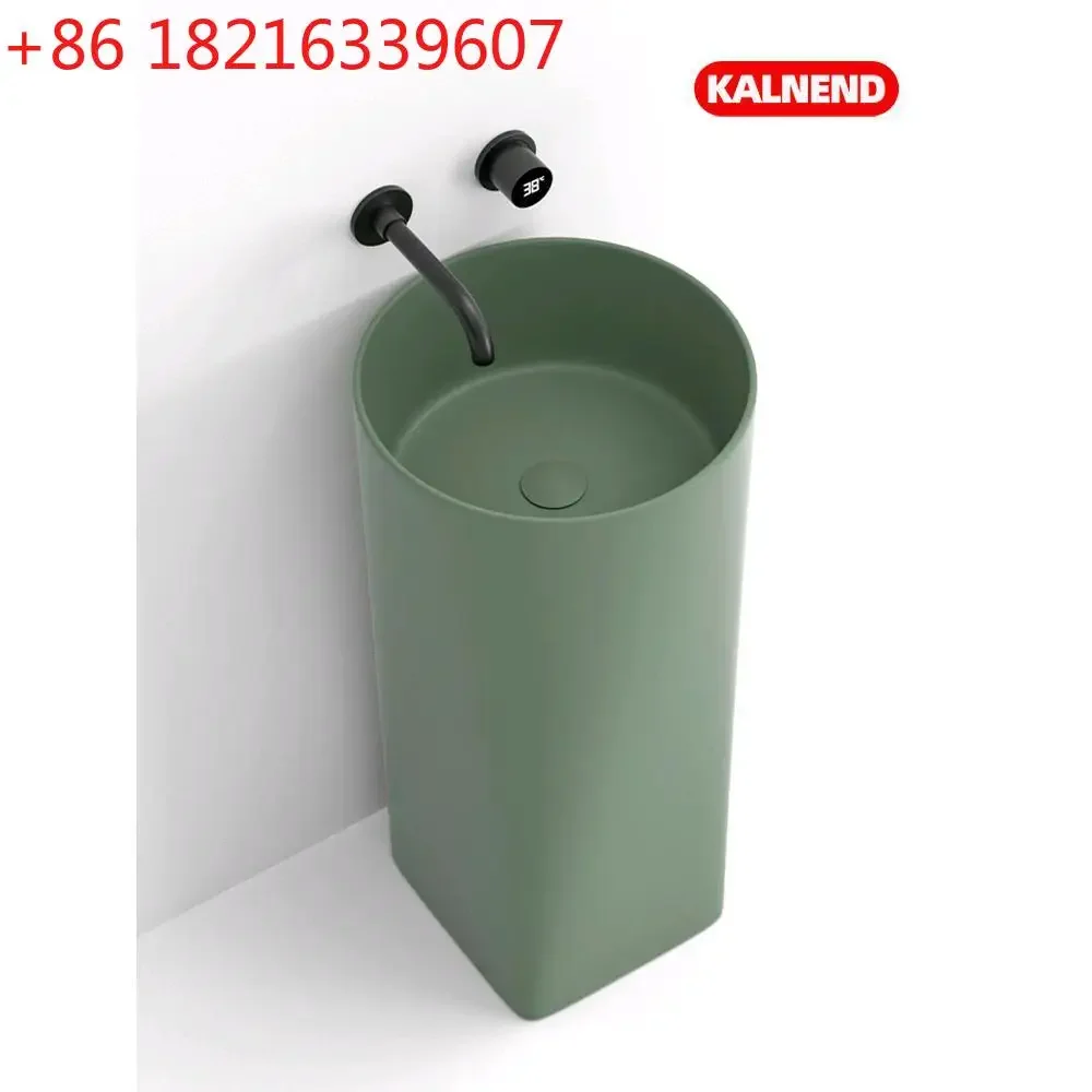 Ceramic pillar basin Balcony wash basin Pillar type washbasin Household
