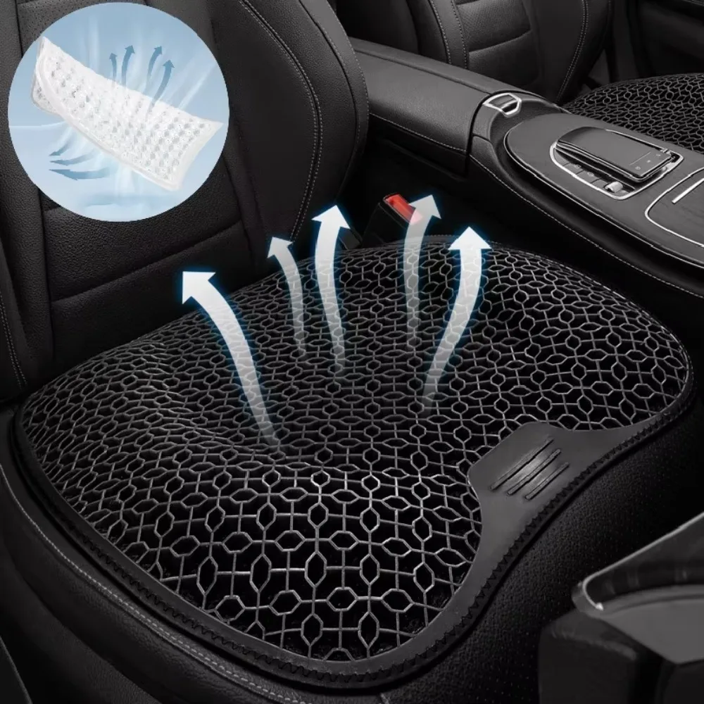 Honeycomb Design Gel Cushion Breathable, Soft and Easy to Clean Provides Comfortable Support Elastic Gel Car Seat Cushion