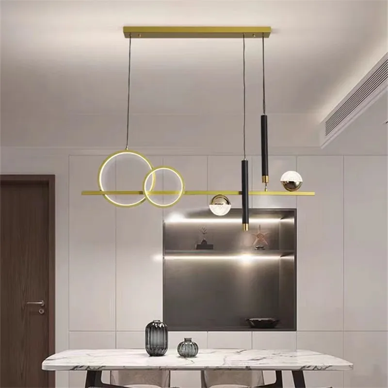 Modern black gold chandelier Minimalist Led spotlight with Remote Control  Kitchen Table Dining Room Office kitchen island Light