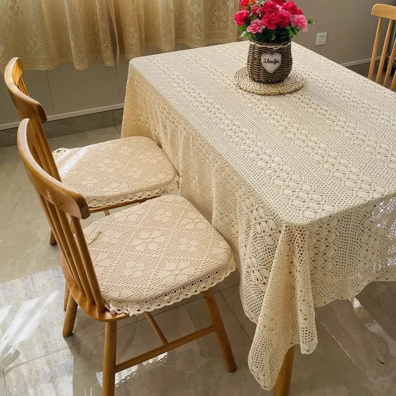 

American Pastoral Cotton Crochet Lace Tablecloth