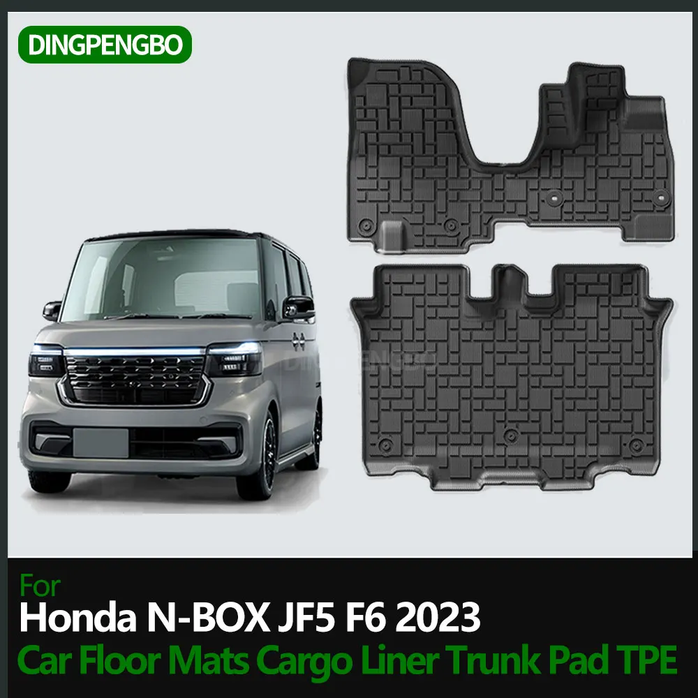 Personalizado Car Floor Mats, forro de carga, Tronco Pad, TPE, 3D, movimentação da mão direita, acessórios internos, Fit para Honda N-BOX JF5 F6 2023