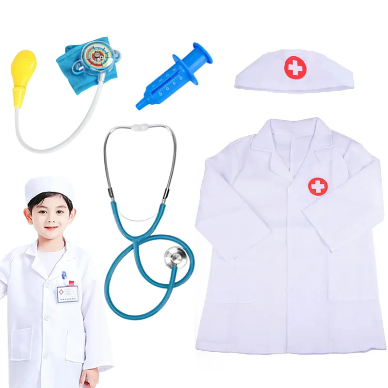 Kinderen Fantasiespel Speelgoed Simulatie Arts Verpleegkundige Werkuniform Cross Coat Festival Dress Up Huishoudelijk Spel voor Jongen Meisje TMZ