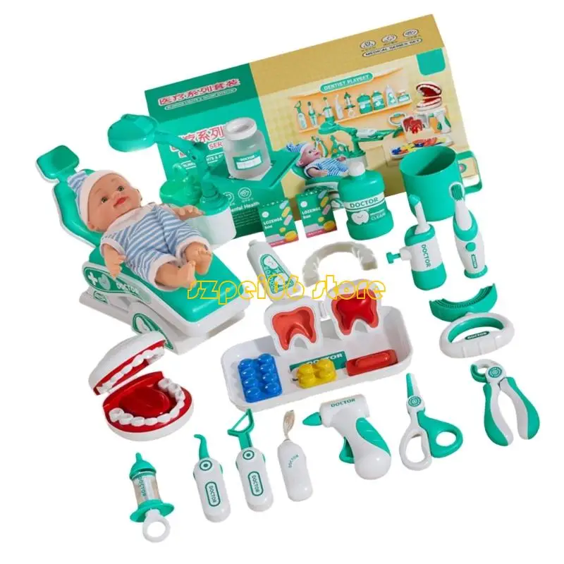 45bf Детский стоматолог Roleplay Game Toy Bright Color Realistic Doctor Kits Roleplay Toy