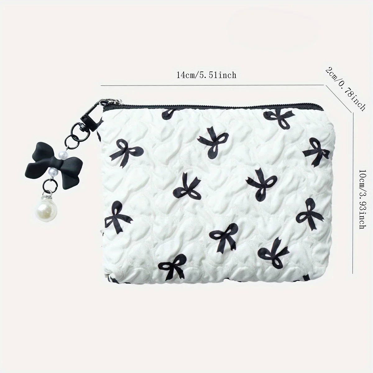 Embroidered Bow Makeup Bag, High Appearance Level, Coin Purse Storage Bag, Cute, Large Capacity, High-End Makeup Bag