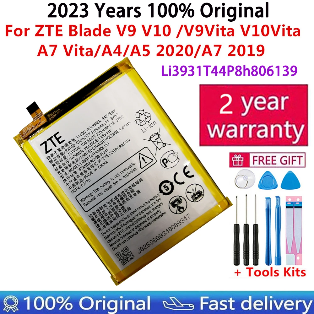 100% Original 3200mAh Li3931T44P8h806139 Battery For ZTE Blade V9 V10 /V9Vita V10Vita/A7 Vita/A4/A5 2020/A7 2019 Fast Shipping