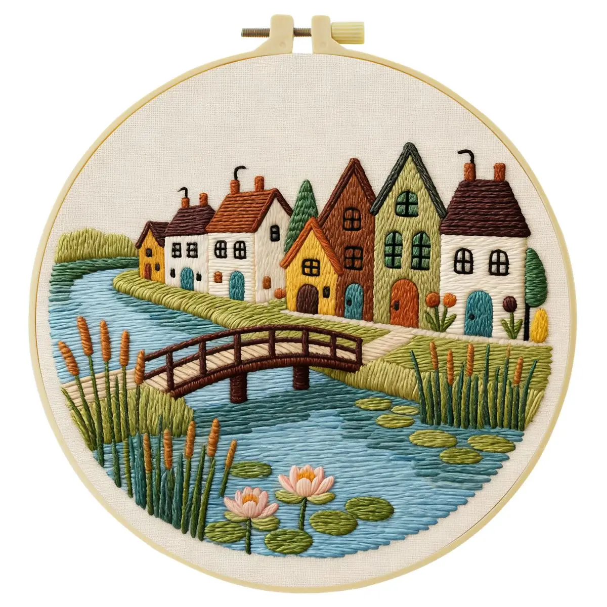 1 Stück 20X20CM/15X15CM 7,87/6,3 Zoll Fluss-Stickerei-Starter-Kit DIY-Kit DIY-Stickerei-Set Handarbeiten Nadelkunst Nähkunst – Detail 4